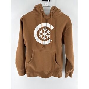 Cannonsburg Snowflakes Logo Hoodie Brown Kangaroo Pocket Pullover  X-Small